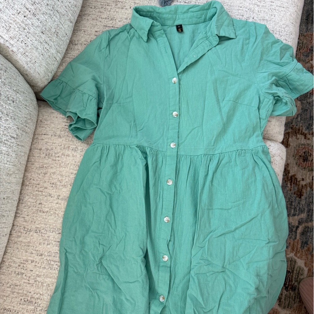 Green Button-Up Dress